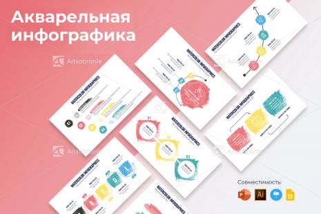 Шаблоны акварельной инфографики