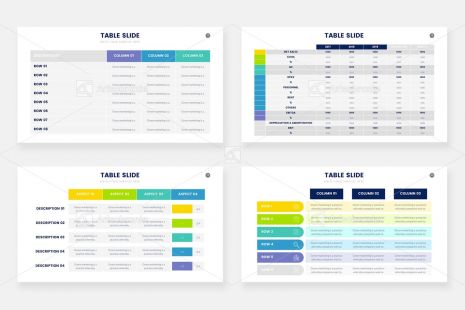 Варианты таблиц - инфографика